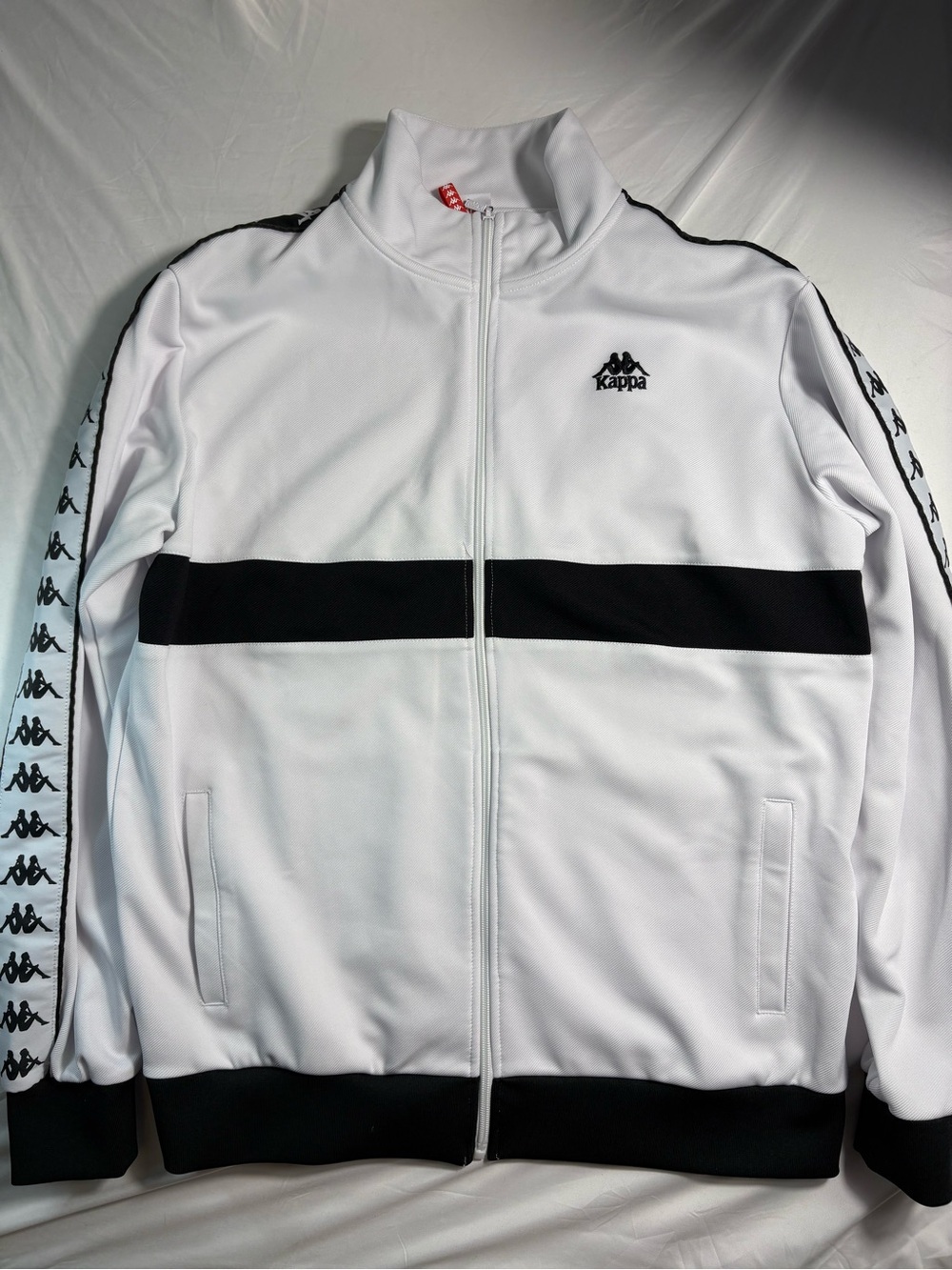 Kappa white side stripe track jacket size XXL men